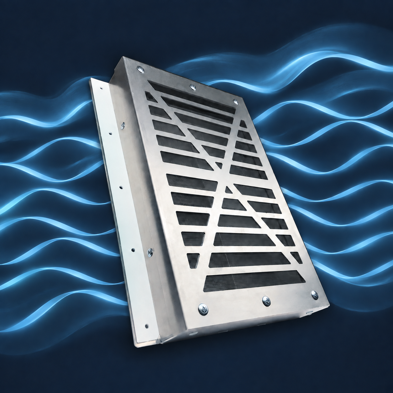 BigAir 45 louvered vent with an illustrated airflow pattern